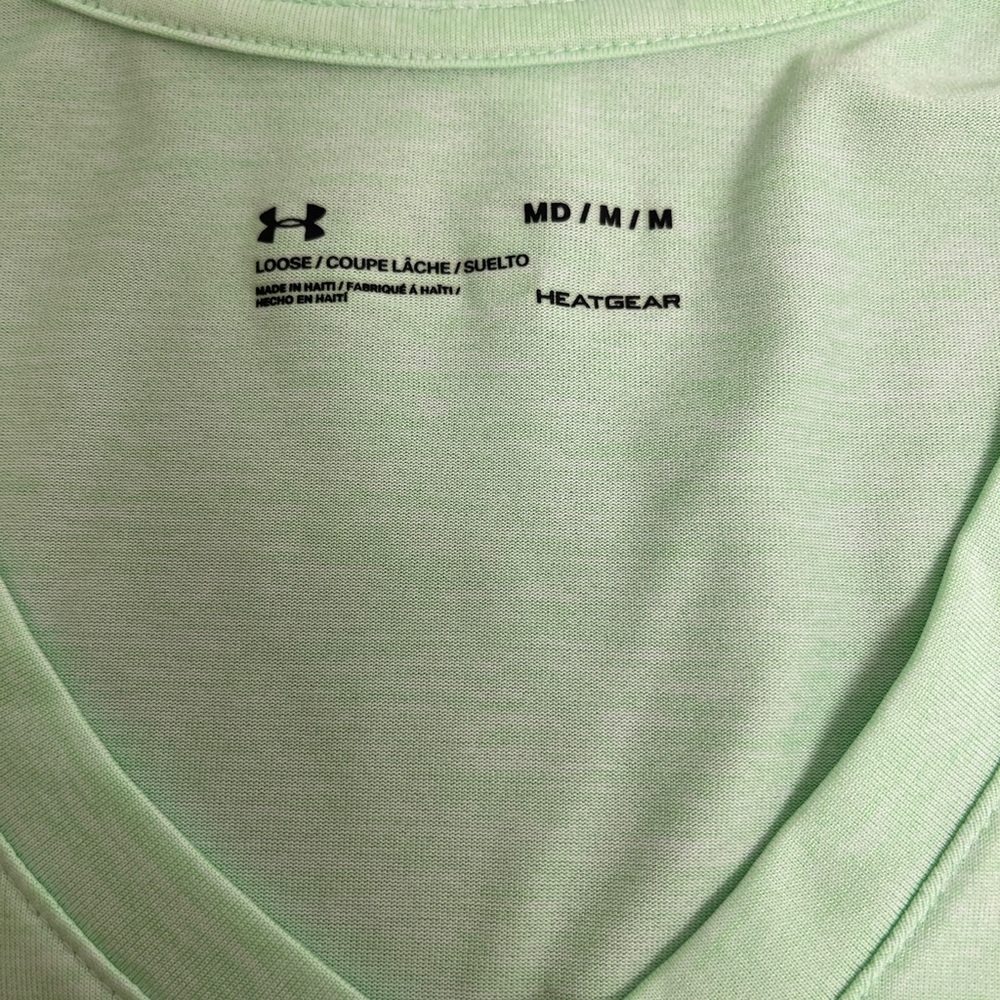 Under Armour Heat Gear V-Neck Shirt Women’s Medium Lime Green - Picture 5 of 6
